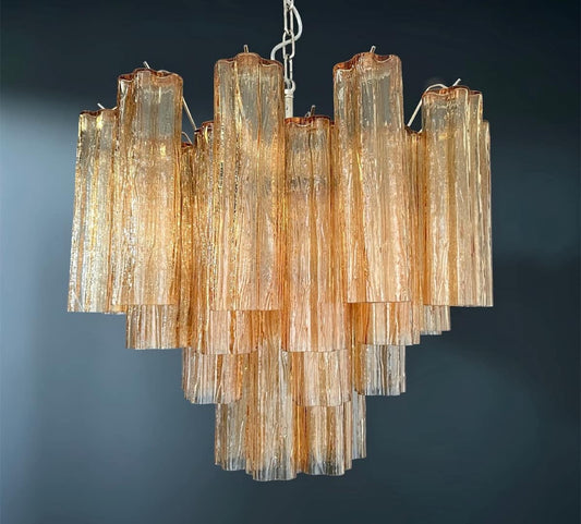 Lustre Murano Tubular Ø58 – 36 éléments en verre Tobacco