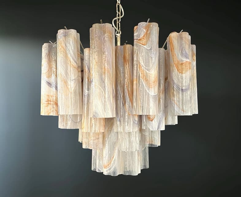 Murano takkrona Tubular Ø58 - 36 glas - Wisteria