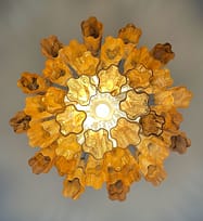 Murano takkrona Tubular Ø58 - 36 glas - Amber Black
