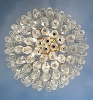 Murano takkrona Poliedri Ø60 - 107 klara glas