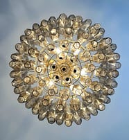 Murano takkrona Poliedri Ø60 - 107 rökfärgade glas