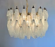 Murano takkrona Poliedri Ø60 - 107 glas - Milky White
