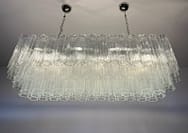 Murano takkrona Tubular 135 × 50 - 114 klara glas