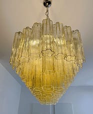 Murano takkrona Tubular 135 × 50 - 114 glas - Clear Amber