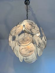 Murano takkrona Disc Ø45 - 24 glas - Dove