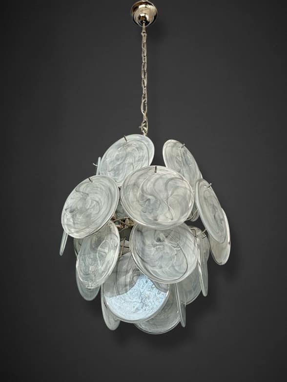 Murano takkrona Disc Ø45 - 24 glas - Dove