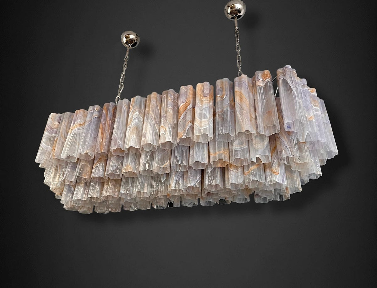 Murano takkrona Tubular 135 × 50 - 114 glas - Wisteria