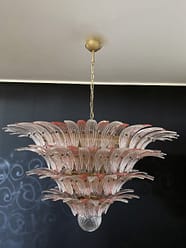 Murano takkrona Gatsby Ø115 - 163 rosa & klara glas