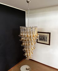 Murano takkrona Petali Spiral Ø64 - 83 glas - Clear Amber