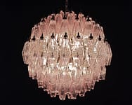 Murano takkrona Poliedri Sphere Ø60 - 140 glas - Rosa