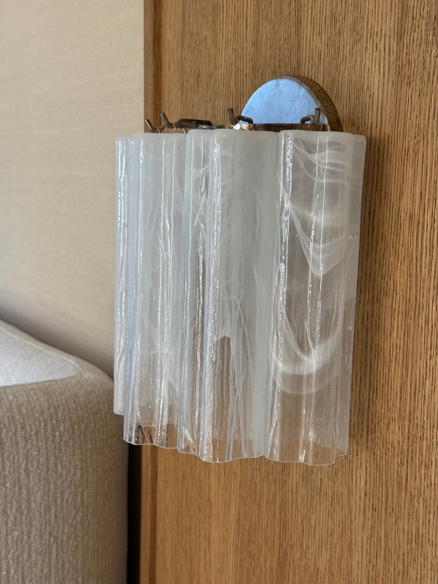 Vägglampa Tubular Milky Swirl