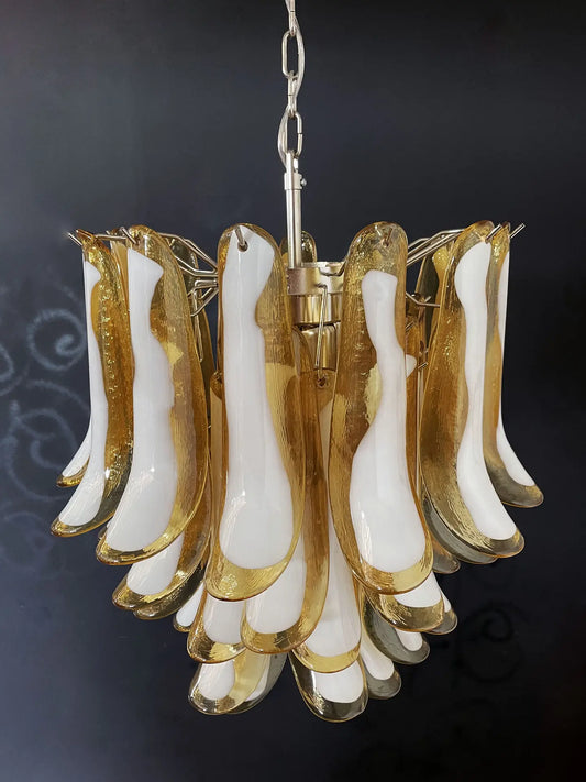 Murano chandelier Mazzega Ø58 - 41 glass in amber color