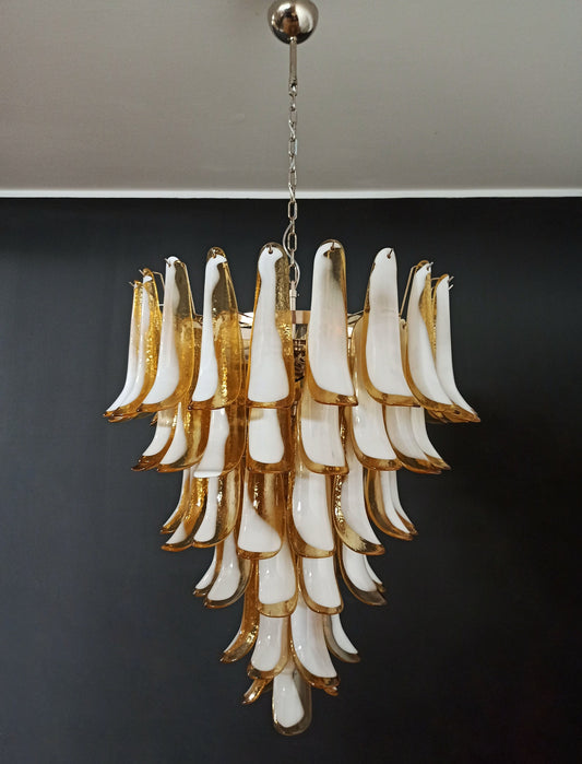 Murano chandelier Mazzega Ø80 - 75 glass in amber color