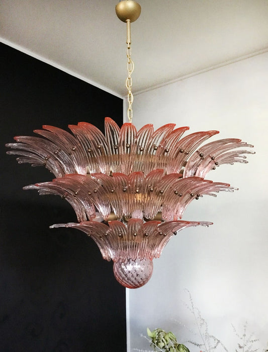 Murano takkrona Gatsby Ø100 - 104 glas - Dusty Rose