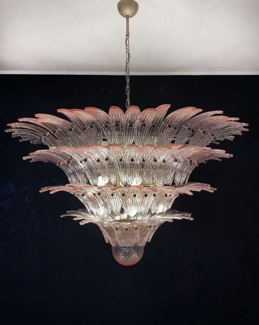 Murano takkrona Gatsby Ø115 - 163 glas - Dusty Rose