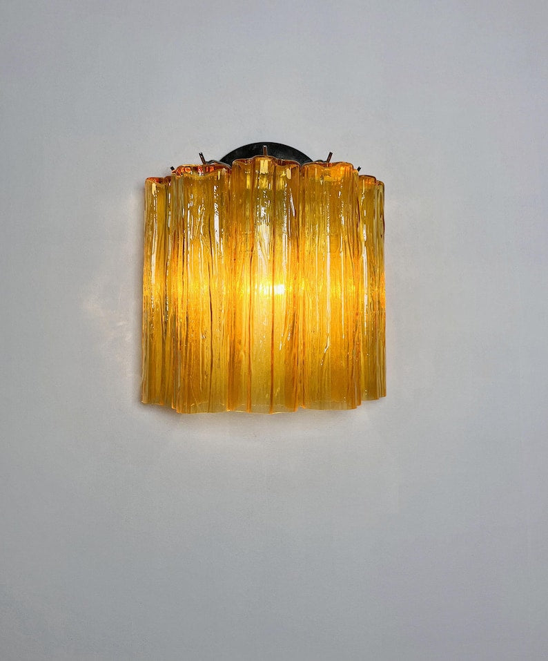 Murano vägglampa Tubular Honey