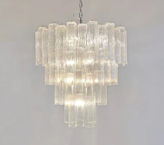 Murano Corteccia chandelier Ø85 – 80 clear glass elements