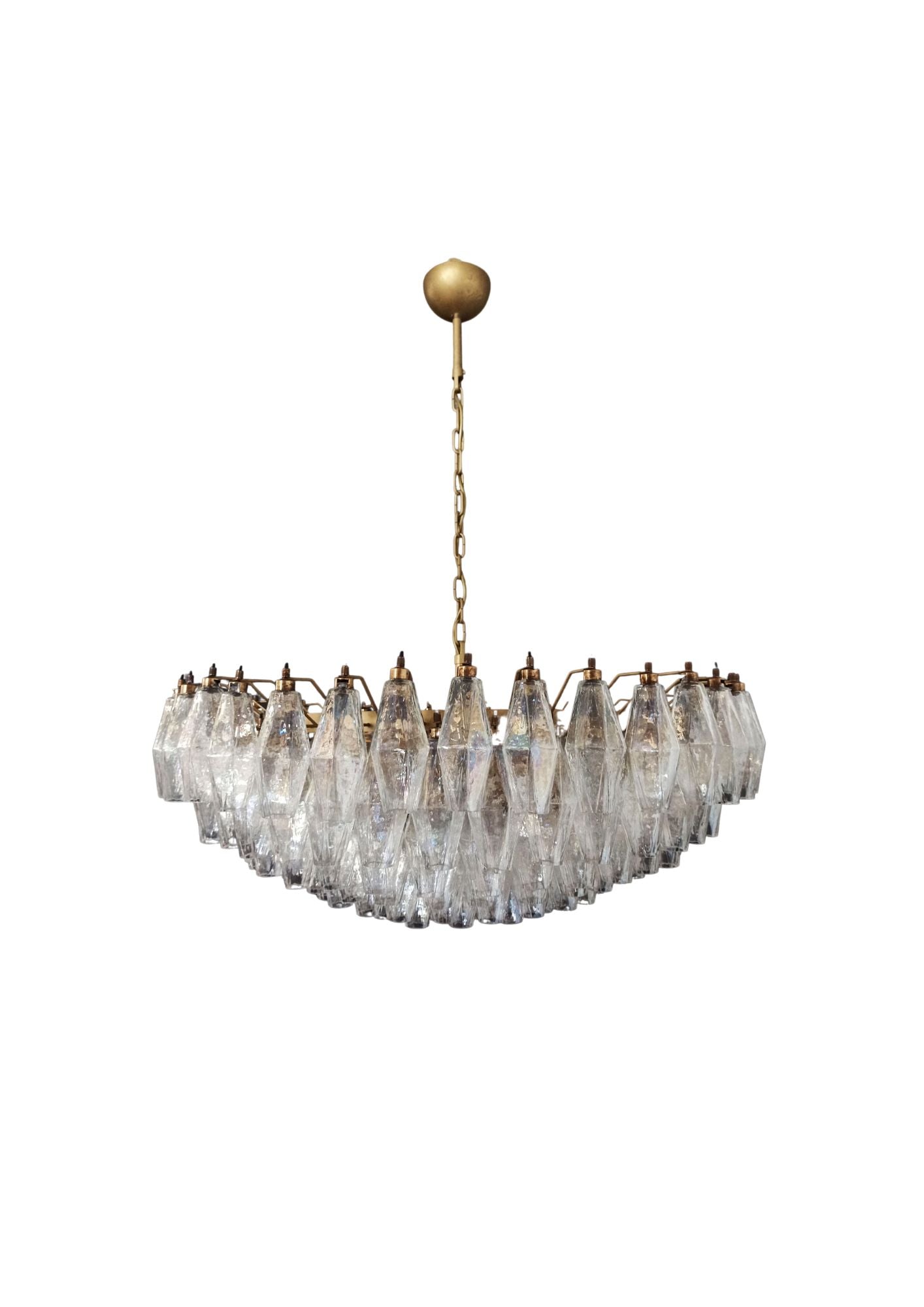 Murano ceiling chandelier Poliedri Ø90 - 185 mother-of-pearl glass