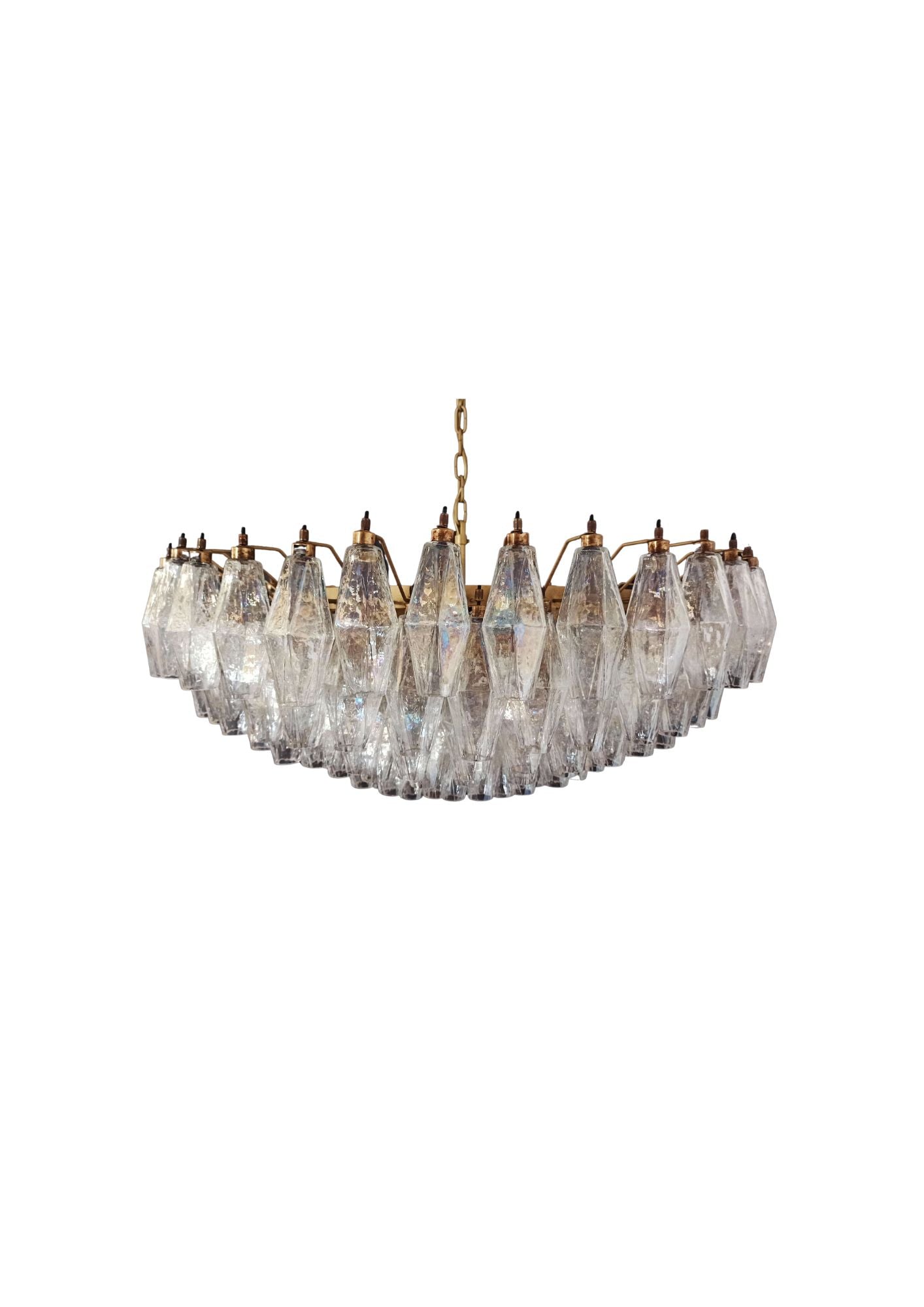 Murano ceiling chandelier Poliedri Ø90 - 185 mother-of-pearl glass