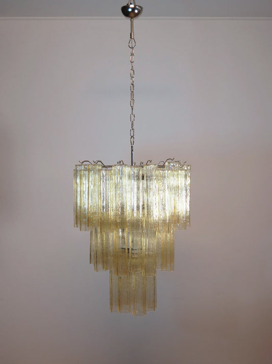 Murano ceiling chandelier Tubular Ø66 - 48 honey colored glass