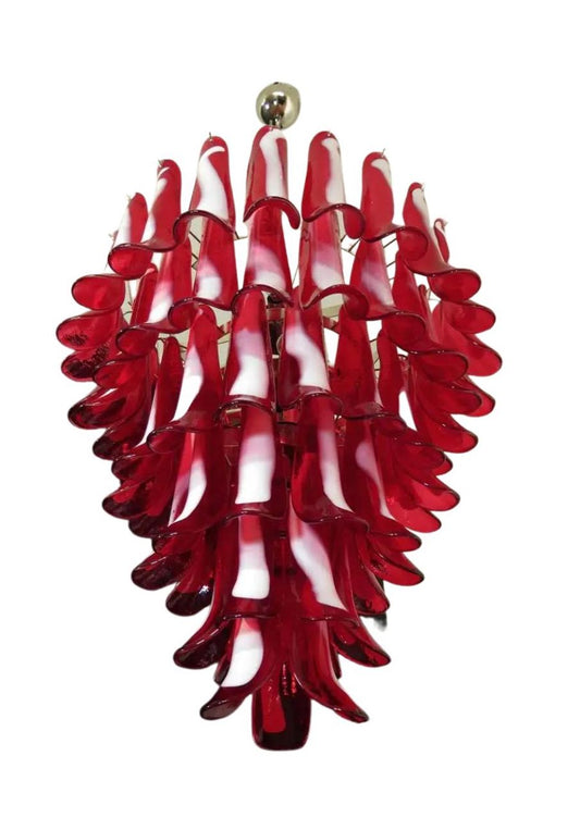 Murano chandelier Mazzega Ø80 - 75 red glass