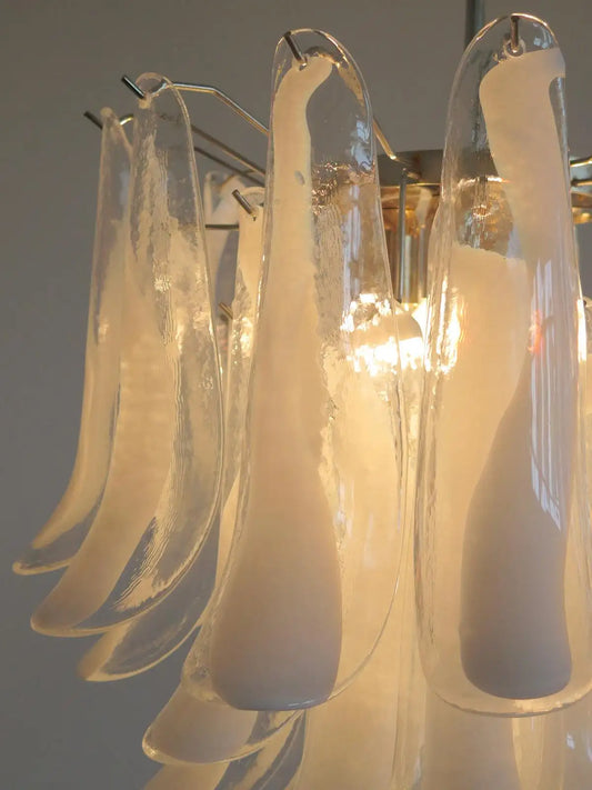 Murano chandelier Mazzega Ø58 - 41 glass in white