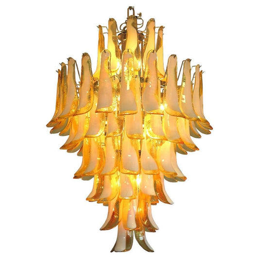 Murano chandelier Mazzega Ø80 - 85 amber glass