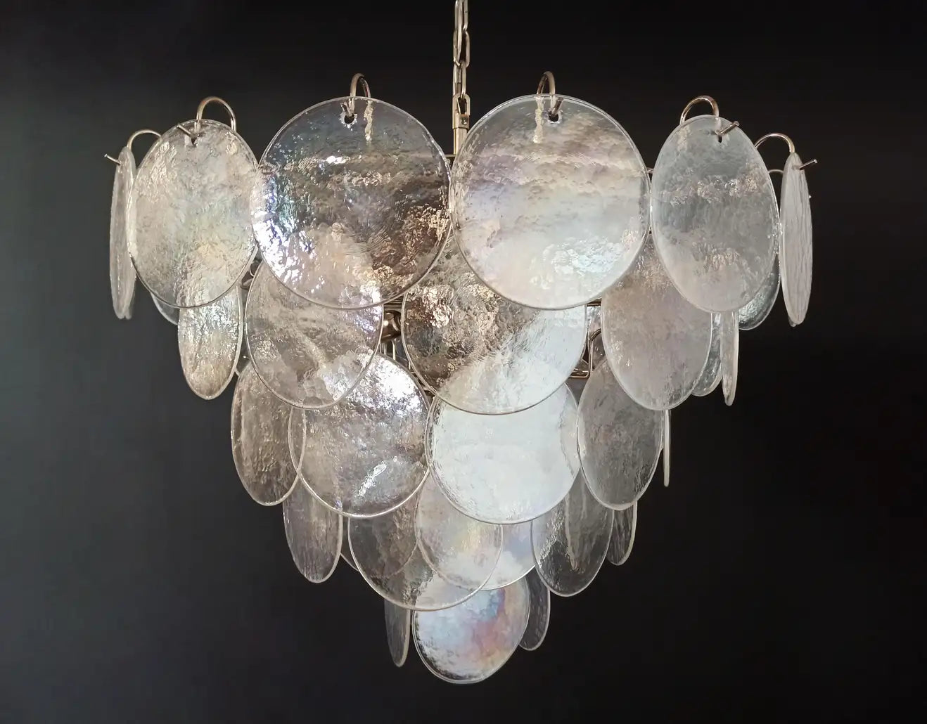Murano chandelier Iris Ø70 - 57 iridescent glasses