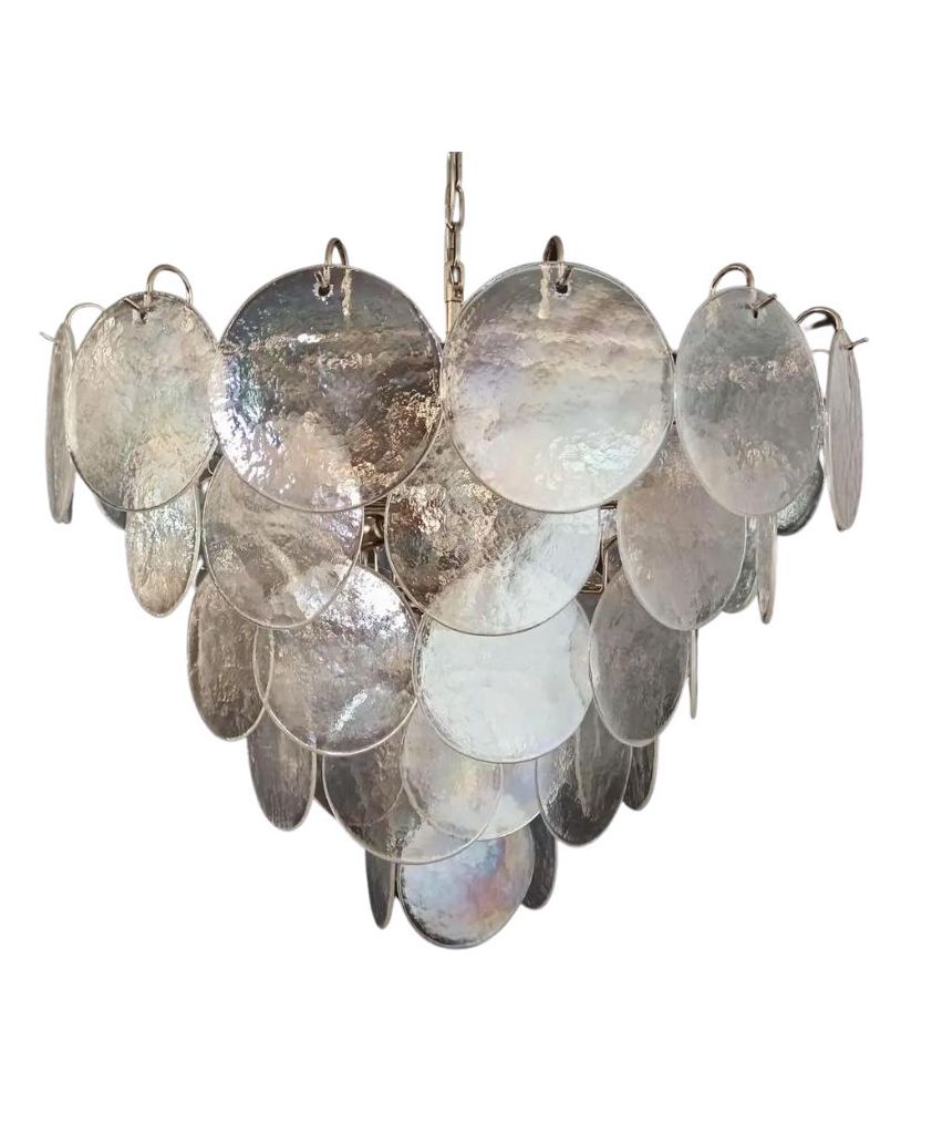 Murano chandelier Iris Ø70 - 57 iridescent glasses